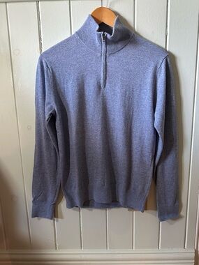 Banana Republic Factory Men's Light Blue Quarter-Zip Sweater